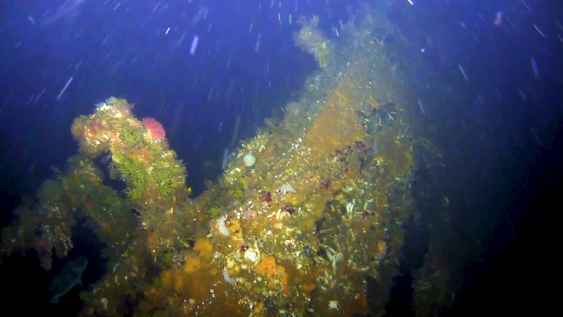 The stern section of the USS Abner Read, found near Kiska, Alaska.